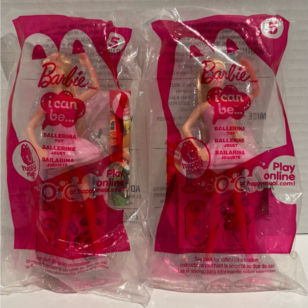 2 McDonald’s Happy Meal Toys 2012 Barbie I Can Be Ballerina - Sealed New